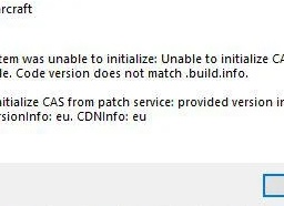 The cas system was unable to initialize world of warcraft как исправить