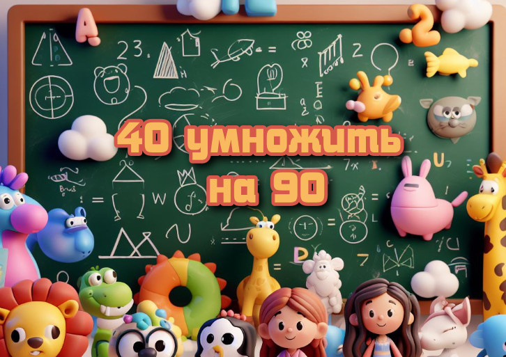 Как умножить 40 на 90 шаг за шагом